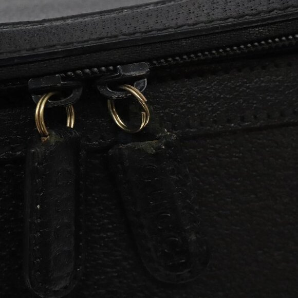 GUCCI Bamboo Hand Bag Leather Black Gold 013 122 2491 Auth SW974 - Picture 9 of 14